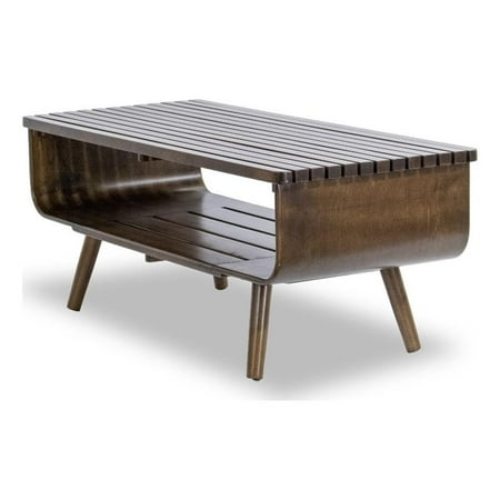 Pemberley Row Solid Wood Brown Coffee Table Rectangular Durable 45" Unassembled