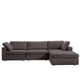 thumbnail image 1 of Pemberly Row Mid-Century Modern Fabric Modular Reversible Sofa in Gray, 1 of 8