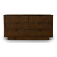 thumbnail image 1 of Pemberly Row Mid-Century Modern Solid Wood Walnut Dresser with 6 Drawers, 1 of 7