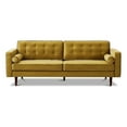thumbnail image 1 of Pemberly Row Mid-Century Modern Tufted Back Gold Velvet Upholstered Sofa, 1 of 7