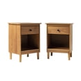 thumbnail image 1 of Pemberly Row Mid-Century Solid Wood Bedroom Nightstand in White (Set of 2), 1 of 7