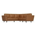 thumbnail image 1 of Pemberly Row Mid-Century Symmetrical Genuine Leather Corner Sofa in Tan, 1 of 7
