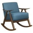 thumbnail image 1 of Pemberly Row Mid-Century Textured Fabric Rocking Chair in Dark Walnut/Blue, 1 of 8