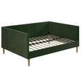 thumbnail image 1 of Pemberly Row Mid Century Upholstered Daybed Full Size in Green Velvet, 1 of 10