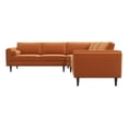 thumbnail image 1 of Pemberly Row Mid-Century Velvet Pillow Back Corner Sofa in Burnt Orange, 1 of 9