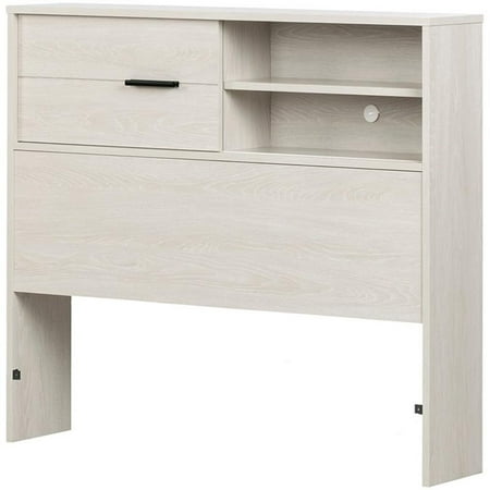 Pemberly Row Mid-Century Wood Twin Bookcase Headboard in Oak