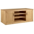 thumbnail image 1 of Pemberly Row Mid Century Wood Two Door TV Stand in Natural, 1 of 10