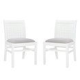 thumbnail image 1 of Pemberly Row Mid Century Wood Woven Chair in White (Set of Two), 1 of 9