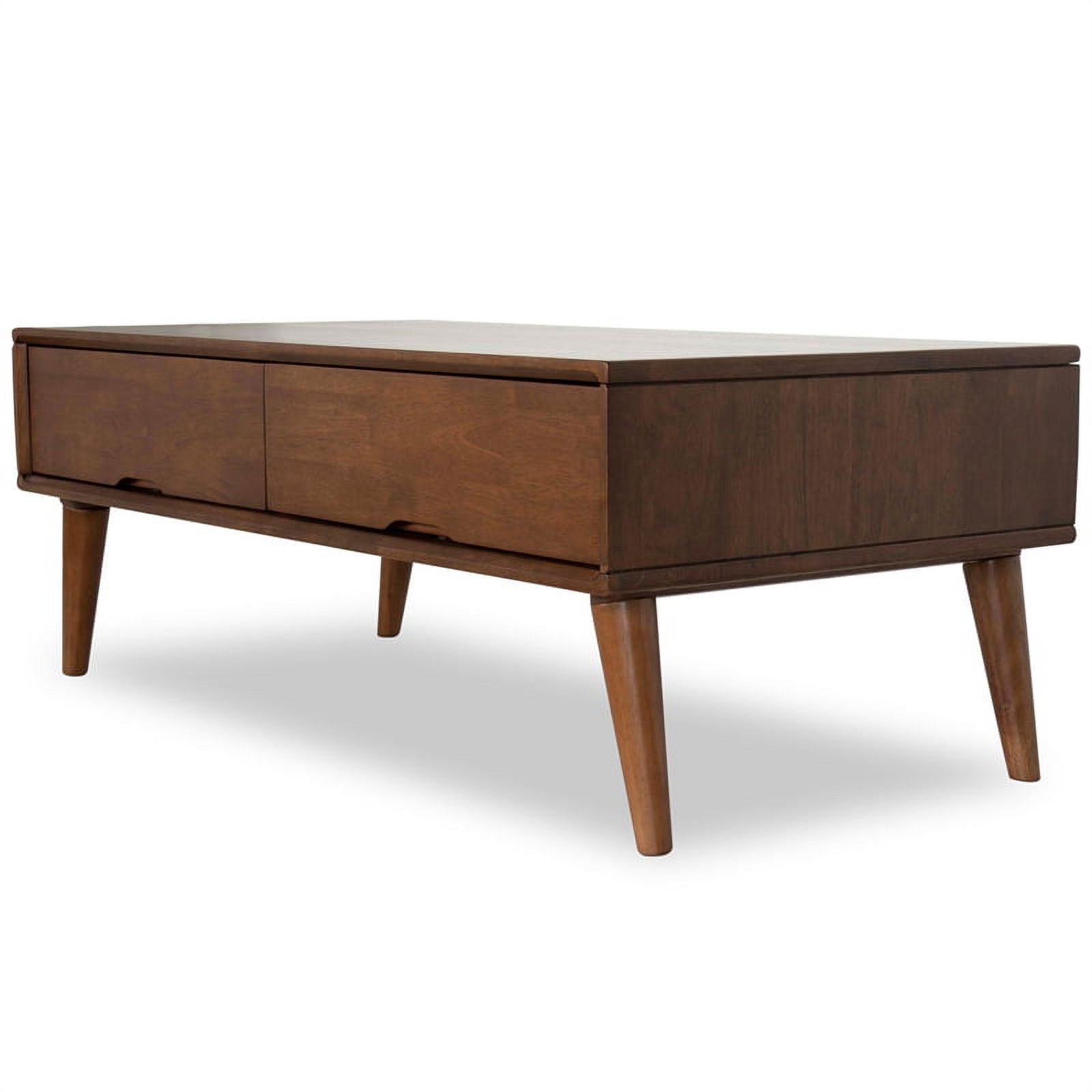 Pemberly Row Mid-Century rectangular Solid Wood Coffee Table in Brown ...