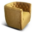 thumbnail image 1 of Pemberly Row Mid-century Velvet Tufted Back Swivel Chair in Gold Yellow, 1 of 7