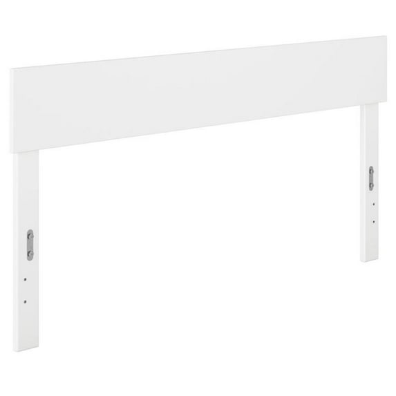 Pemberly Row Minimalist Design Modern Solid Wood Queen Headboard in White