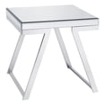 thumbnail image 1 of Pemberly Row Mirrored Glass and Chrome Metal Square End Table, 1 of 5