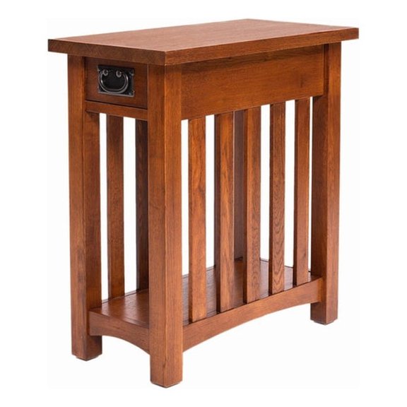 Pemberly Row Mission Arts & Crafts 1 Drawer Side Table Michael's Cherry