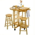 thumbnail image 1 of Pemberly Row Mobile Breakfast Bar/Table Set with 2 Stools in Natural, 1 of 3