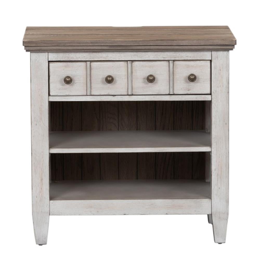Pemberly Row Modern 1 Drawer Night Stand w/ Charging Station