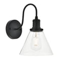 thumbnail image 1 of Pemberly Row Modern 1-Light Metal Wall Sconce in Black and Clear, 1 of 3