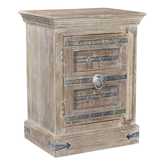 Pemberly Row Modern 1-door Solid Wood Nightstand (Left) in White