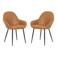 thumbnail image 1 of Pemberly Row Modern 18" Faux Leather Arm Chairs in Tan (Set of 2), 1 of 2