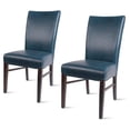 thumbnail image 1 of Pemberly Row Modern 19.5" Bonded Leather Chair in Blue (Set of 2), 1 of 8