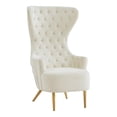 thumbnail image 1 of Pemberly Row Modern 19.7" Modern Velvet Wingback Chair in Cream, 1 of 6
