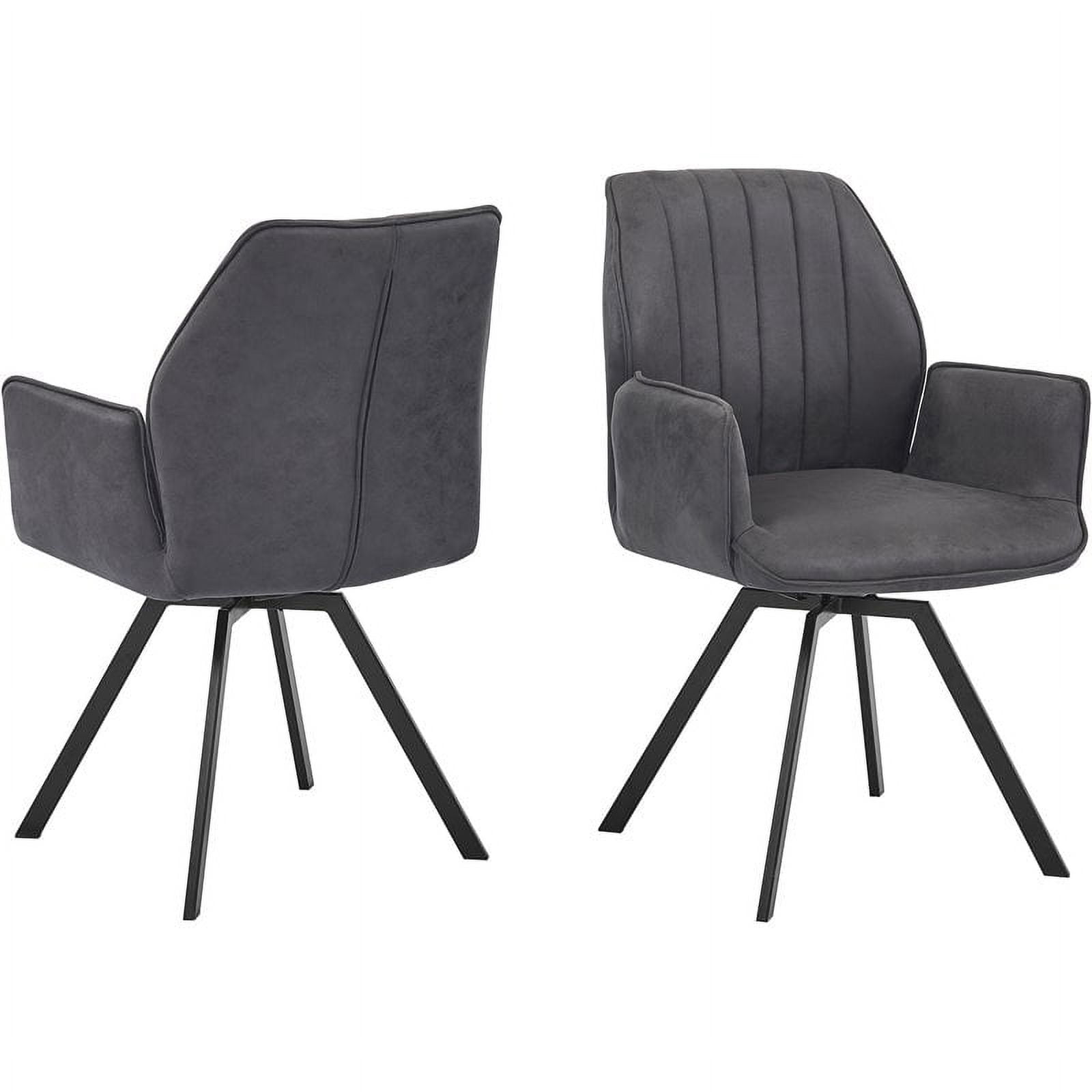 Pemberly Row Modern 19" Swivel Dining Arm Chair in Gray (Set of 2 ...