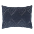 thumbnail image 1 of Pemberly Row Modern 20" x 36" Cotton Velvet King Sham in Indigo, 1 of 3