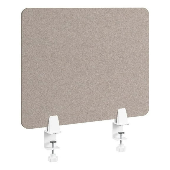 Pemberly Row Modern 22W Desktop Privacy Screen in Warm Beige