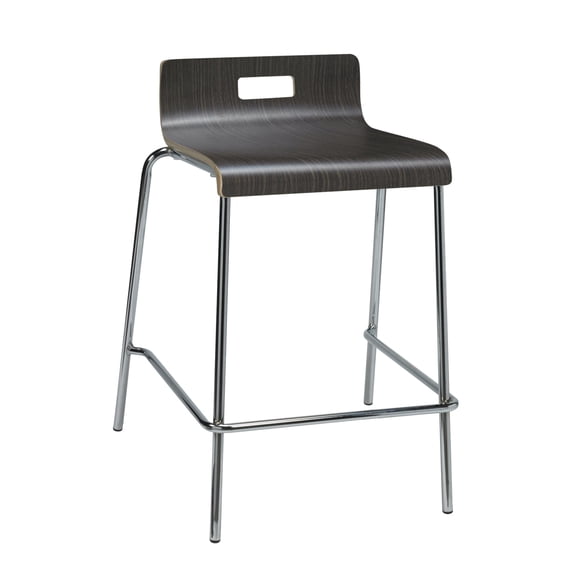 Pemberly Row Modern 25" Wooden Low Back Counter Stool in Espresso