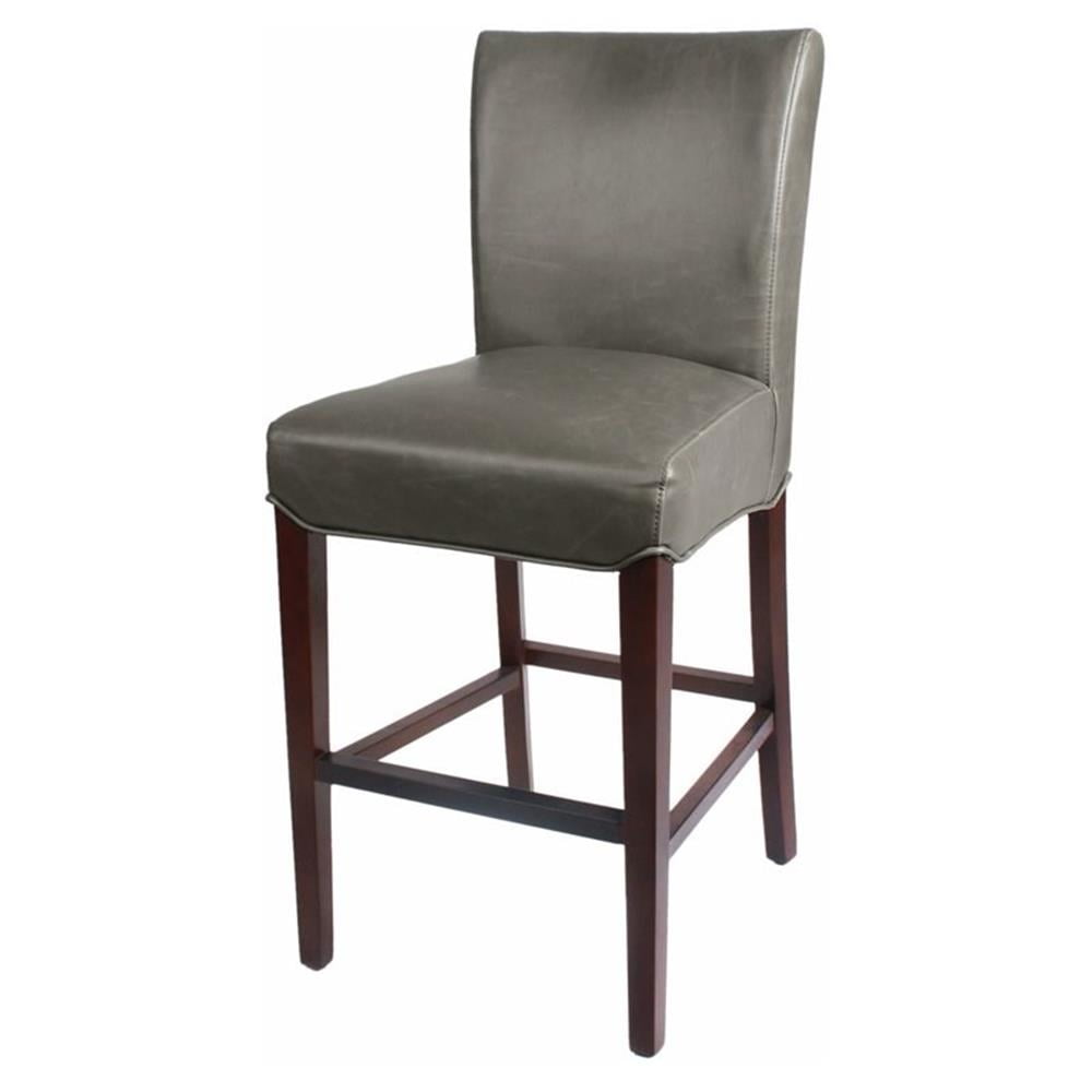 Pemberly Row Modern 26 5 quot Bonded Leather Counter Stool in Gray