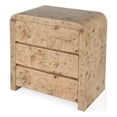 thumbnail image 1 of Pemberly Row Modern 3 Drawer Burl Wood Curved Chest - Light Burl, 1 of 10