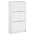 thumbnail image 1 of Pemberly Row Modern 3 Drawer Shoe Cabinet, 18-Pair Shoe Rack in White, 1 of 9