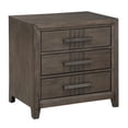 thumbnail image 1 of Pemberly Row Modern 3-Drawer Solid Wood Nightstand in Walnut, 1 of 7