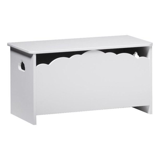 Pemberly Row Modern 30" Cloud Shaped Wood Toy Chest in White Walmart