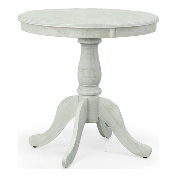 Pemberley Row Wood Whitewash Dining Table Round Durable 30" Unassembled