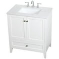 thumbnail image 1 of Pemberly Row Modern 30" Single Quartz Top Bathroom Vanity in White, 1 of 15