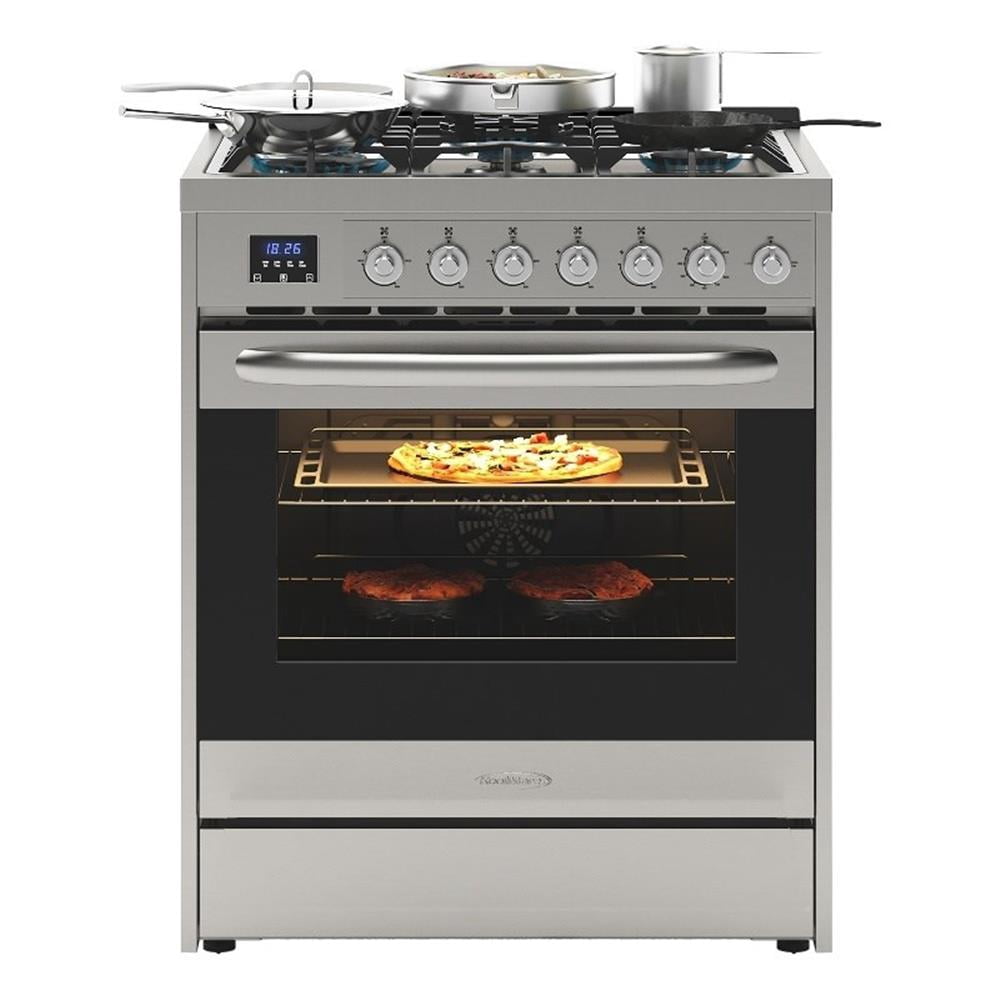 Pemberly Row Modern 30" Stainless Steel Professional Gas Range