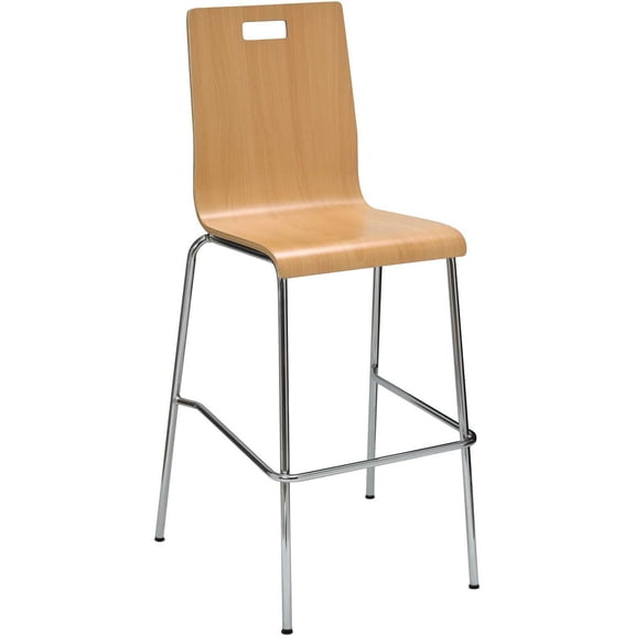 Pemberly Row Modern 30" Stylish Laminate Bar Stool in Natural