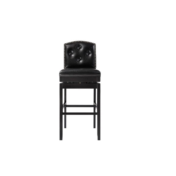Pemberly Row Modern 31" Faux Leather Swivel Bar Stool (Set of 2)