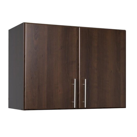 Pemberly Row Modern 32" Stackable Wall Storage Cabinet in Espresso