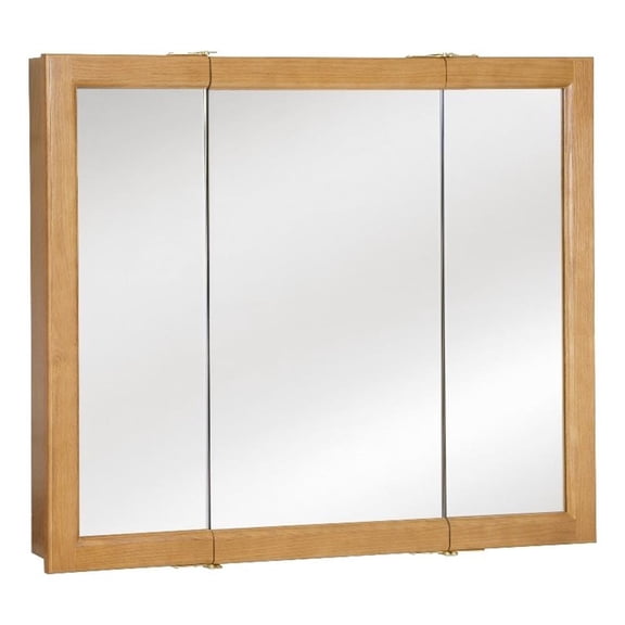 Pemberley Row Wood Nutmeg Oak Medicine Cabinet Rectangular Water-Resistant 36" Unassembled