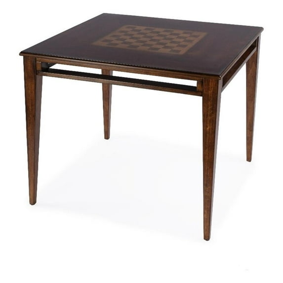Pemberly Row Modern 36" Square Wood Game Table - Antique Cherry