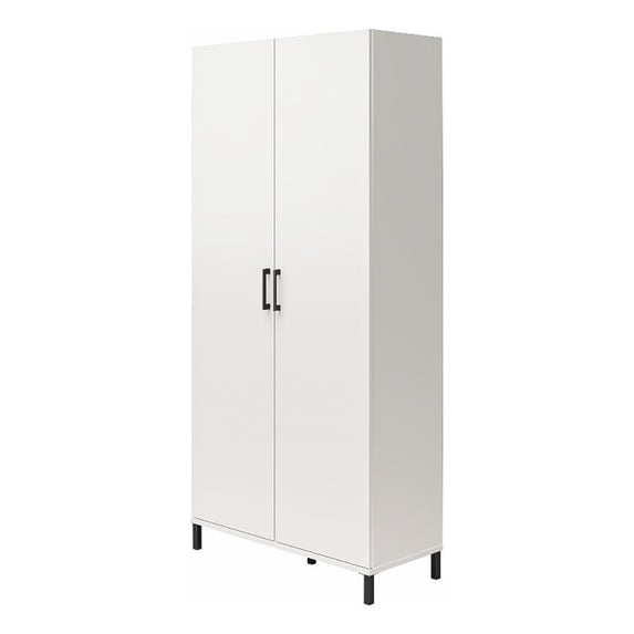 Pemberly Row Modern 36" Wide 2 Door Storage Cabinet in White