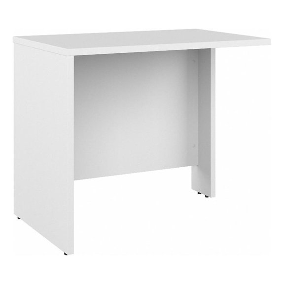 Pemberly Row Modern 36W Bridge/Return in White - Engineered Wood