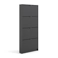 thumbnail image 1 of Pemberly Row Modern 4 Drawer Shoe Cabinet, 12-Pair Shoe Rack in Black Matte, 1 of 12