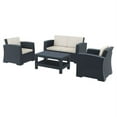 thumbnail image 1 of Pemberly Row Modern 4 Piece Outdoor Sofa Set in Dark Gray with Cushion, 1 of 6