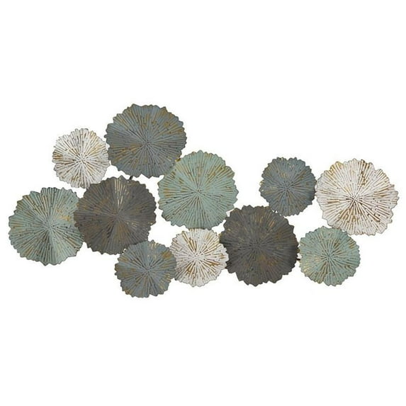 Pemberly Row Modern 48" Metal Flowers Wall Decor in Multi-Color