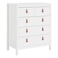 thumbnail image 1 of Pemberly Row Modern 5-Drawer Engineered Wood 2 Types Handles Chest in White, 1 of 17