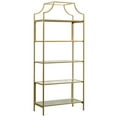 thumbnail image 1 of Pemberly Row Modern 5 Shelf Metal Bookcase in Satin Gold Finish, 1 of 13