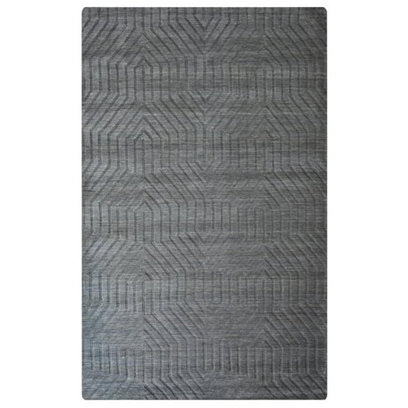 Pemberly Row Modern 5' x 8' Solid Dark Gray Hand Loomed Area Rug