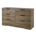 thumbnail image 1 of Pemberly Row Modern 6 Drawer Dresser in Weathered Oak, 1 of 3
